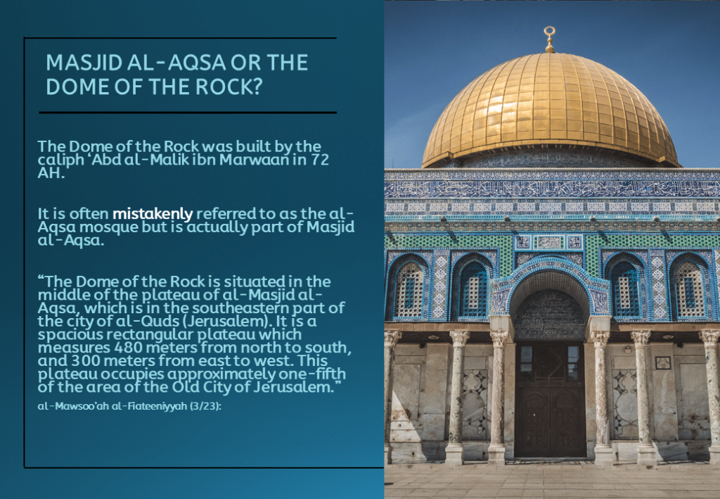 The difference between Masjid Al-Aqsa, Masjid Qibly and The Dome of the Rock