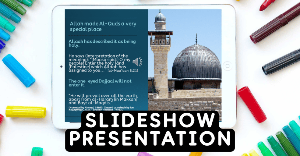 al-aqsa slide shown on a tab