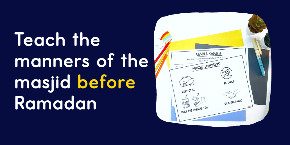 A worksheet that teaches masjid manners