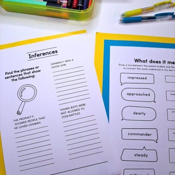 Usamah bin Zayd inference worksheet