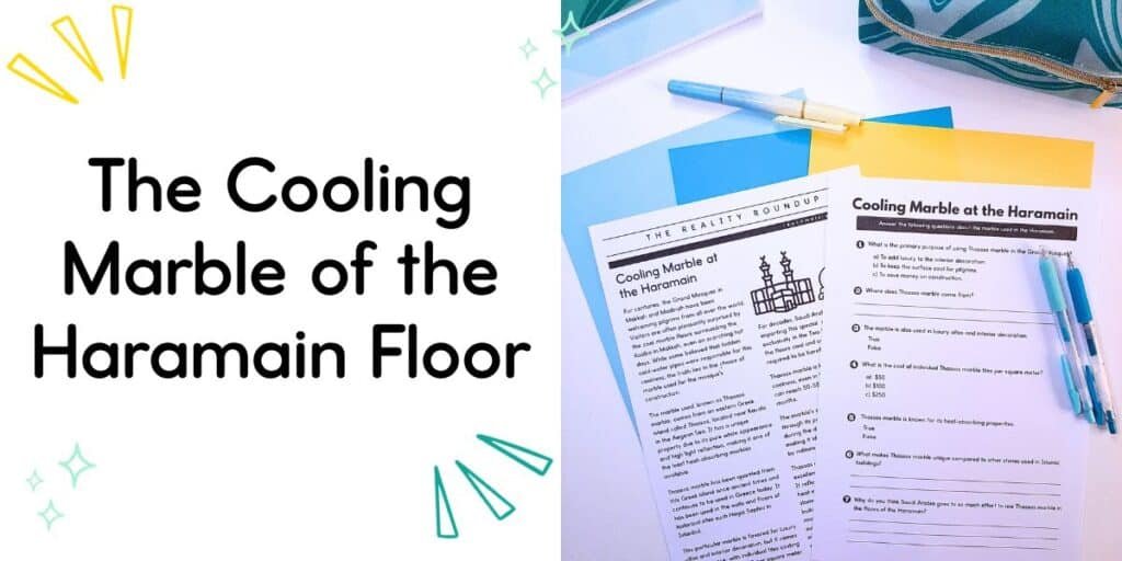 The Cooling Marble of the Haramain Floor reading passage - a feature of Makkah and Madinah