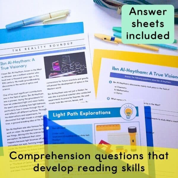 Al-Haytham reading comprehension, worksheet and activity