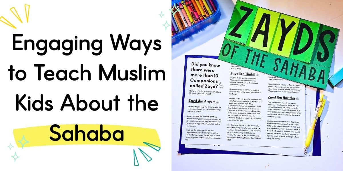 A Zayds of the Sahaba resource for kids to teach them about all the different comapnions named Zayd