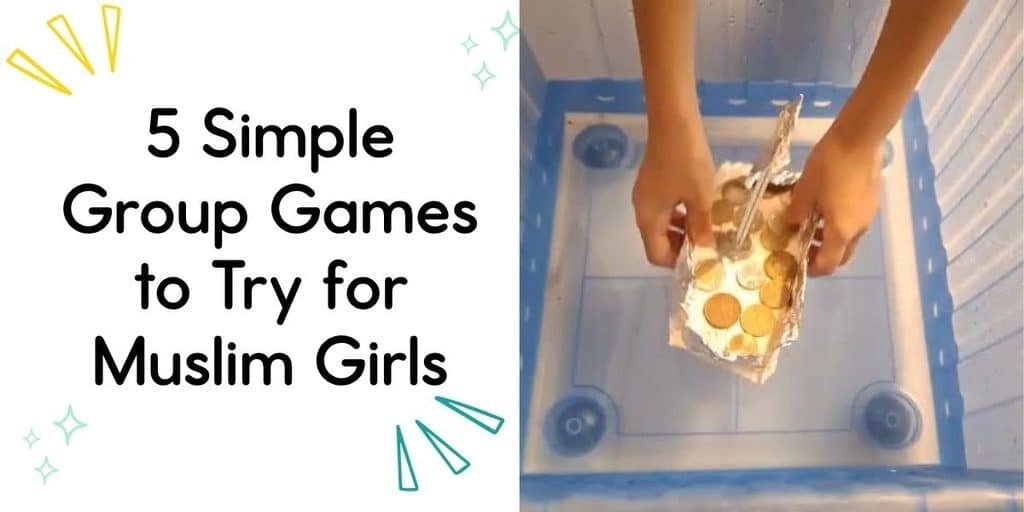 Muslim girls team building penny boat activity